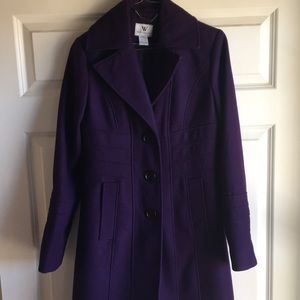 Women’s Worthington Long Pea Coat | Deep Purple